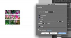Step 6. If you'd like to add dimension to this effect, use the bevels styles and make sure to select a direction of "down". step6b