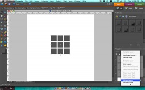 Step 2. Select all of those shapes and right click in the layers panel. Select "Merge Layers". step2.tiff