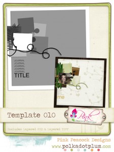 free digital scrapbooking template PinkPeacock_Template010Freebie
