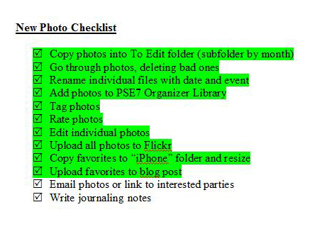 12 New Photo Checklist