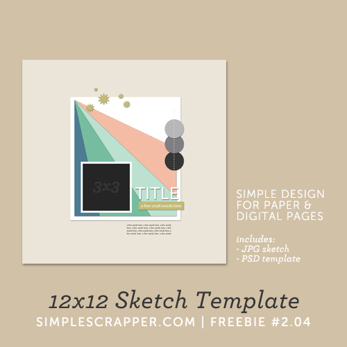 12x12 Sketch Template | Simple Scrapper Freebie #2.04
