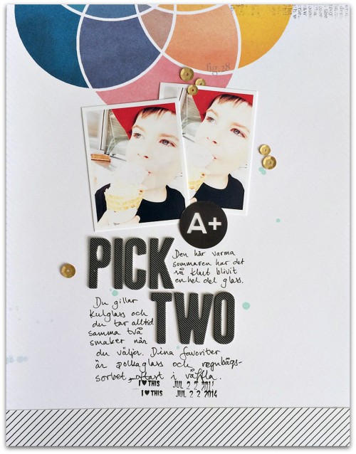 Pick Two by Magdalena Hanéll, inspiring a sketch template for the Simple Scrapper membership