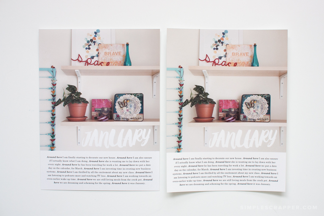 Persnickety Prints (left) vs. Project Life (right)
