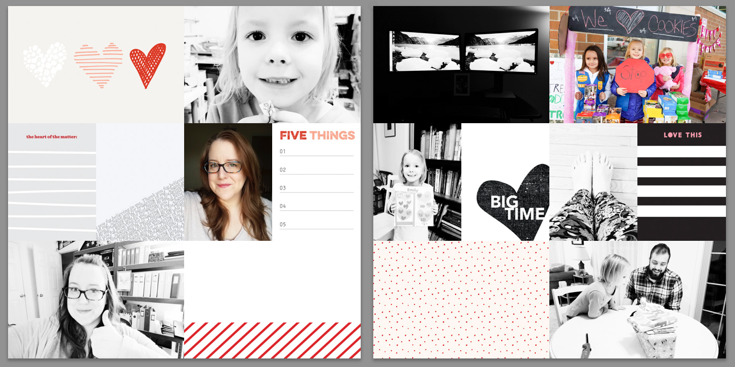 Download free templates for creating a hybrid Project Life spread using Lightroom and Photoshop.