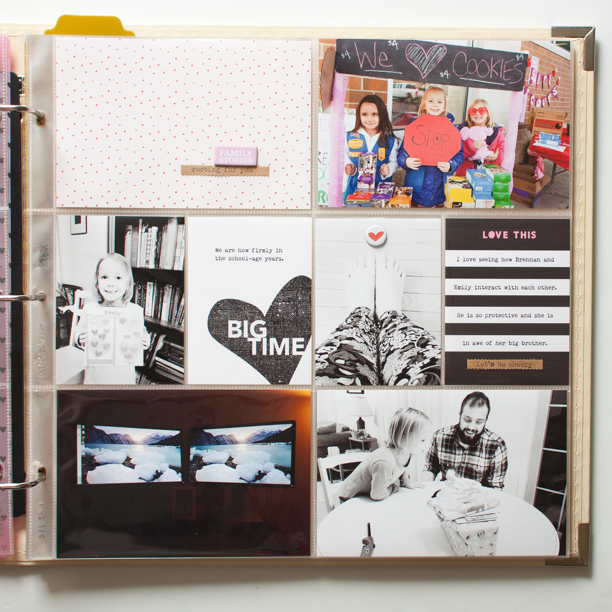 Download free templates for creating a hybrid Project Life spread using Lightroom and Photoshop.