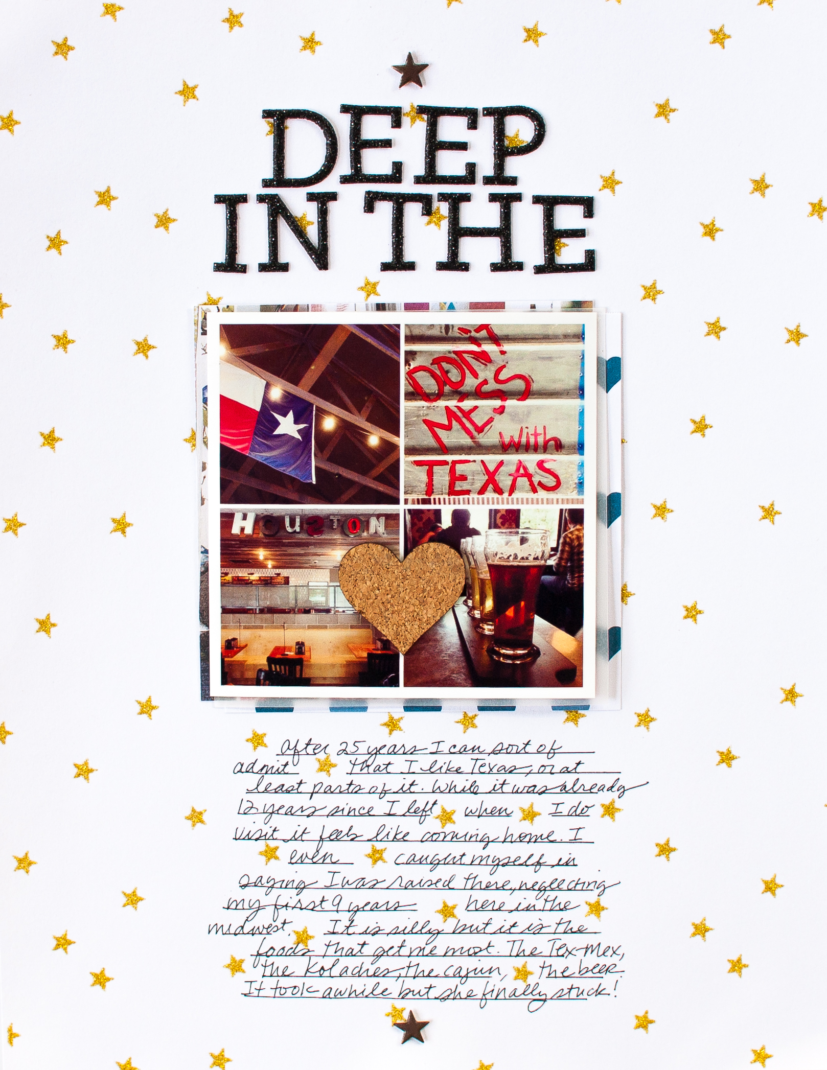 idea for vacation scrapbook layout