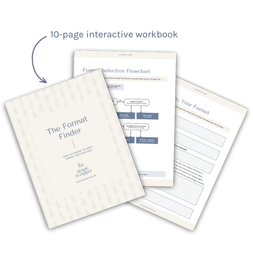 The Format Finder 10-page interactive workbook for decided how to scrapbook an idea